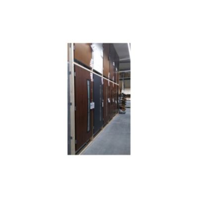 Porte d'entrée TANGO chêne doré acier inoxydable 80 ou 90 cm - Sans Poignée et serrure - Poussant: Gauche - Dimensions: 80 cm