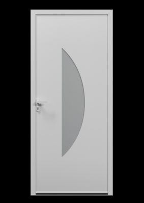 Porte d'entrée alu blanc Demi Lune H.215 x l.90 cm poussant droit