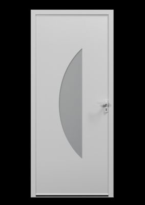 Porte d'entrée alu blanc Demi Lune H.215 x l.90 cm poussant gauche