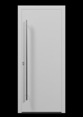 Porte d'entrée alu blanc Kapas H.215 x l.90 cm poussant droit