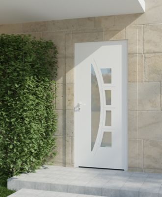 Porte d'entrée alu blanc Rylie H.215 x l.90 cm poussant droit