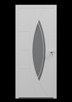Porte d'entrée alu blanc Zaria H.215 x l.90 cm poussant gauche