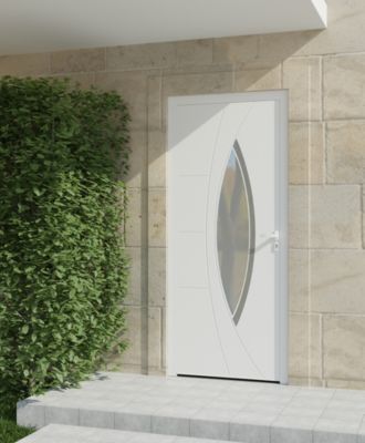 Porte d'entrée alu blanc Zaria H.215 x l.90 cm poussant gauche