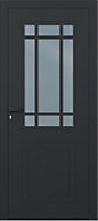Porte d'entrée alu gris Betina H.215 x l.90 cm poussant droit