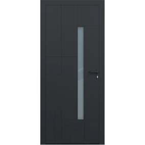 Porte d'entrée alu gris Imani H.215 x l.90 cm poussant gauche
