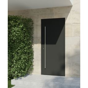 Porte d'entrée Alu Soria 2 Essentiel H.215 x l.90 cm gris anthr
