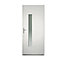 Porte d'entrée aluminium 4 ALU Lara blanc 90 x h.215 cm poussant gauche