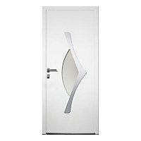 Porte d'entrée aluminium 4 ALU Thor blanc 90 x h.215 cm poussant gauche