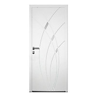 Porte d'entrée aluminium 4 ALU Zoé blanc 80 x h.215 cm poussant droit