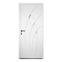 Porte d'entrée aluminium 4 ALU Zoé blanc 90 x h.215 cm poussant droit