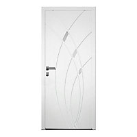 Porte d'entrée aluminium 4 ALU Zoé blanc 90 x h.215 cm poussant gauche