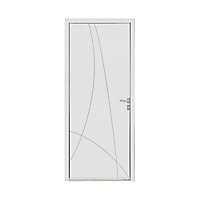 Porte d'entrée aluminium Alicia blanc 80 x h.215 cm poussant droit