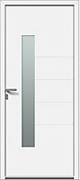 Porte d'entrée aluminium Belen blanc 96 x h.218 cm poussant droit
