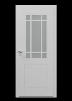 Porte d'entrée aluminium blanc Betina H.215 x l.90 cm poussant droit