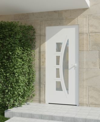 Porte d'entrée aluminium blanc Rylie H.215 x l.90 cm poussant gauche