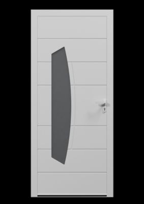 Porte d'entrée aluminium blanc Tegan H.215 x l.90 cm poussant gauche