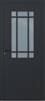 Porte d'entrée aluminium gris Betina H.215 x l.90 cm poussant droit