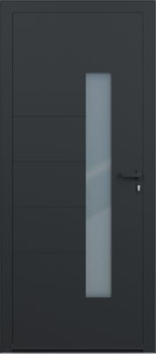 Porte d'entrée aluminium gris Harumi H.215 x l.90 cm poussant gauche