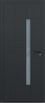 Porte d'entrée aluminium gris Imani H.215 x l.90 cm poussant gauche