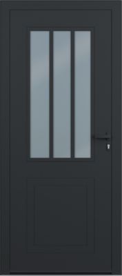 Porte d'entrée aluminium gris Sestri H.215 x l.90 cm poussant droit