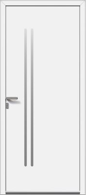 Porte d'entrée aluminium Rivka blanc RAL 9016/70 l.96 x h.218 cm poussant droit