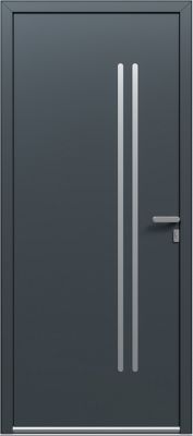 Porte d'entrée aluminium Rivka gris 96 x h.218 cm poussant gauche