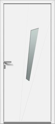 Porte d'entrée aluminium Sloan blanc 96 x h.218 cm poussant droit