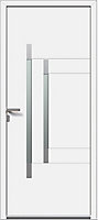 Porte d'entrée aluminium TESS blanc 96 x h.218 cm poussant droit