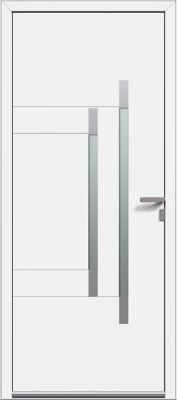 Porte d'entrée aluminium TESS blanc 96 x h.218 cm poussant gauche