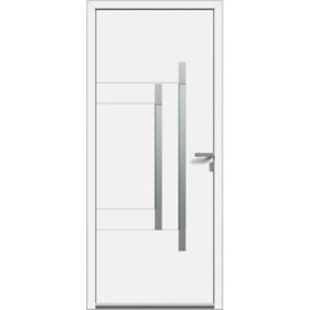 Porte d'entrée aluminium TESS blanc 96 x h.218 cm poussant gauche