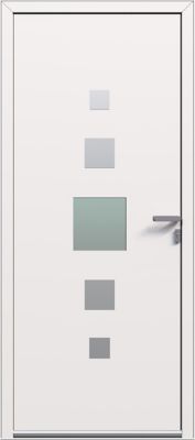 Porte d'entrée aluminium Willa blanc 96 x h.218 cm poussant gauche