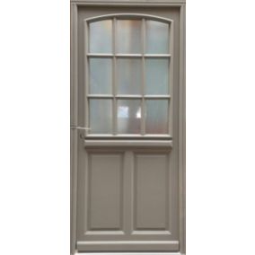 Porte D'Entree Bois Vitree, Alban Gris Ral 7039, H,215Xl,90 P, Droit Cotes Tableau