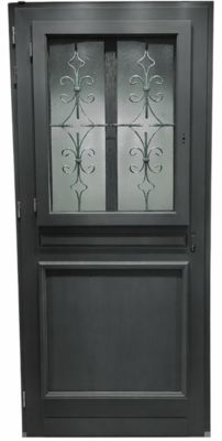 Porte d'entree Bois vitree, Mathilde RAL 7016, H215 x L90 p,droit Cotes ...