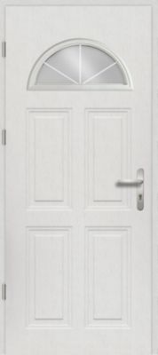 Porte d'entrée FORTIA acier blanc RAL 9003 Isabela 96 x h.218 cm poussant droit