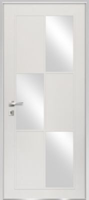 Porte d'entrée FORTIA acier blanc RAL 9003 Jesolo 96 x h.218 cm poussant droit