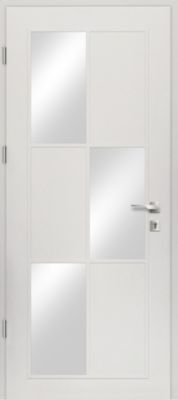 Porte d'entrée FORTIA acier blanc RAL 9003 Jesolo 96 x h.218 cm poussant droit