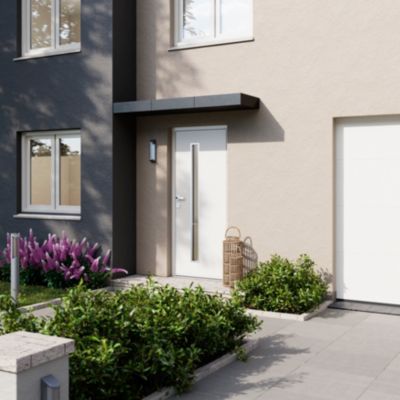 Porte d'entrée FORTIA acier blanc RAL 9003 Pasni 96 x h.218 cm poussant droit