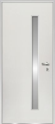 Porte d'entrée FORTIA acier blanc RAL 9003 Pasni 96 x h.218 cm poussant gauche