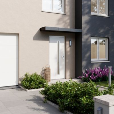 Porte d'entrée FORTIA acier blanc RAL 9003 Pasni 96 x h.218 cm poussant gauche