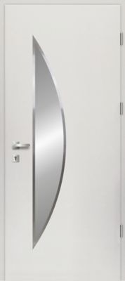 Porte d'entrée FORTIA acier blanc RAL 9003 Ricadi 96 x h.218 cm poussant gauche