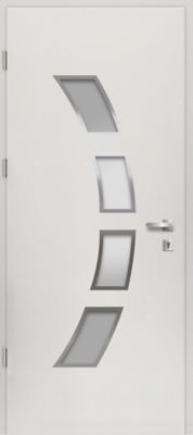 Porte d'entrée FORTIA acier blanc RAL 9003 Valtos 96 x h.218 cm poussant droit