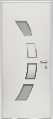 Porte d'entrée FORTIA acier blanc RAL 9003 Valtos 96 x h.218 cm poussant gauche