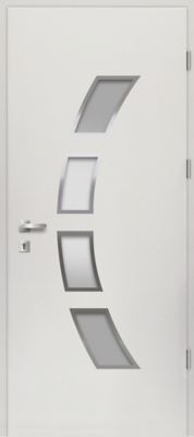 Porte d'entrée FORTIA acier blanc RAL 9003 Valtos 96 x h.218 cm poussant gauche