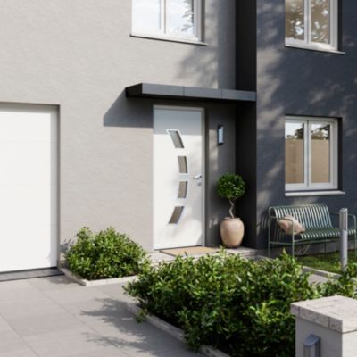 Porte d'entrée FORTIA acier blanc RAL 9003 Valtos 96 x h.218 cm poussant gauche