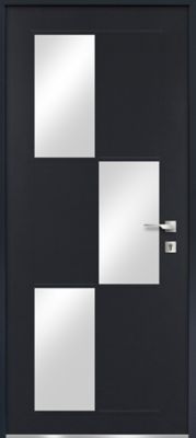 Porte d'entrée FORTIA acier gris RAL 7016 Jesolo 96 x h.218 cm poussant gauche