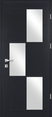 Porte d'entrée FORTIA acier gris RAL 7016 Jesolo 96 x h.218 cm poussant gauche