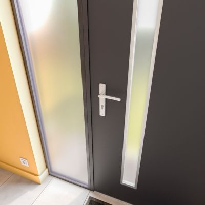 Porte d'entrée FORTIA acier gris RAL 7016 Pasni 96 x h.218 cm poussant droit