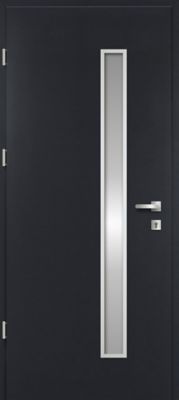 Porte d'entrée FORTIA acier gris RAL 7016 Pasni 96 x h.218 cm poussant droit