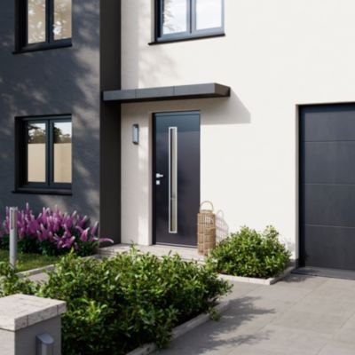 Porte d'entrée FORTIA acier gris RAL 7016 Pasni 96 x h.218 cm poussant droit