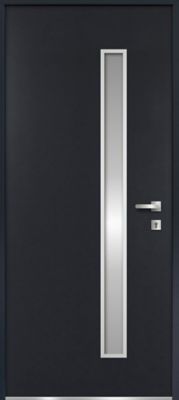 Porte d'entrée FORTIA acier gris RAL 7016 Pasni 96 x h.218 cm poussant gauche